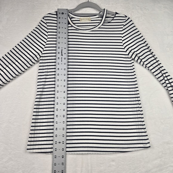 Altar'd State Womens White & Black Striped Blouse Size Small Bell Sleeves - Picture 8 of 10